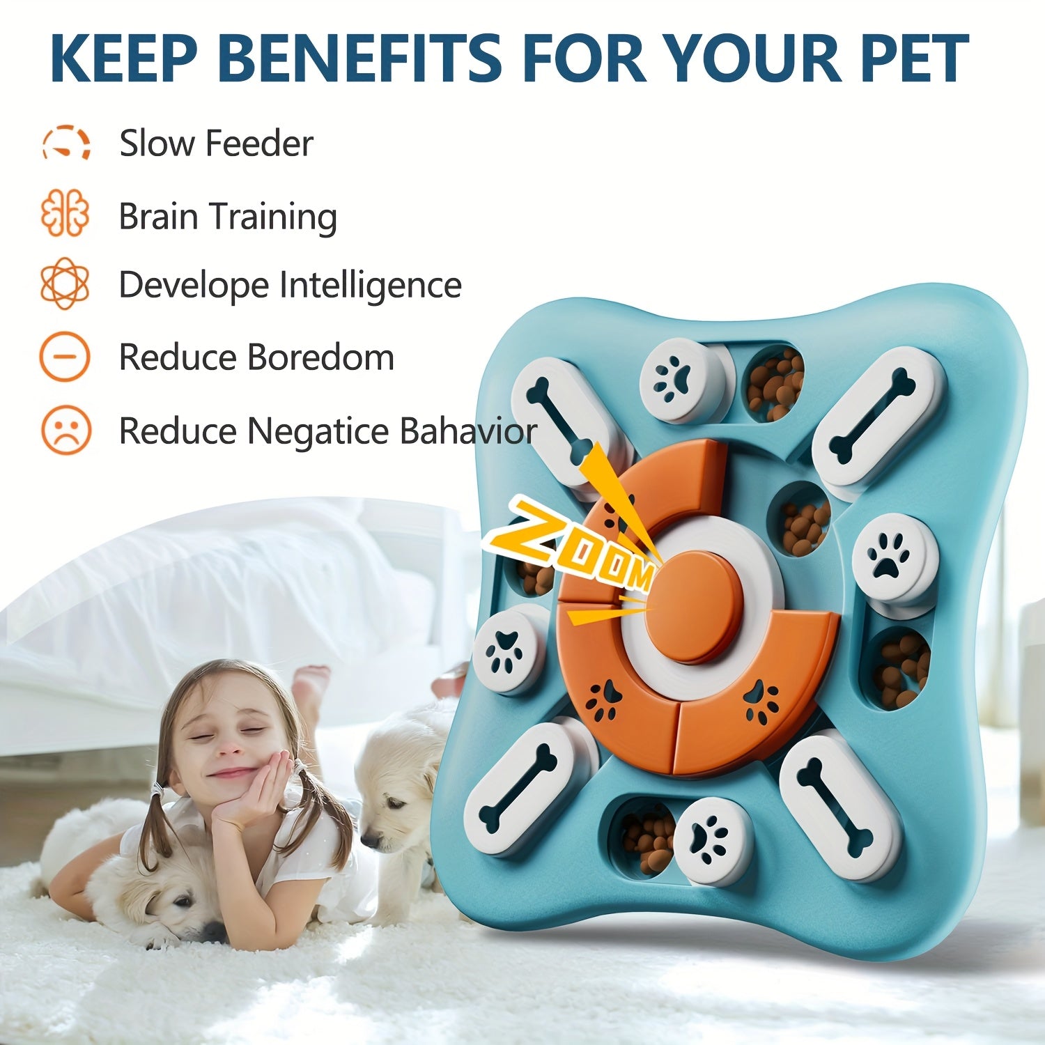 BrainFetch Puzzle Interactivo Alimentador Lento para Perros con IQ