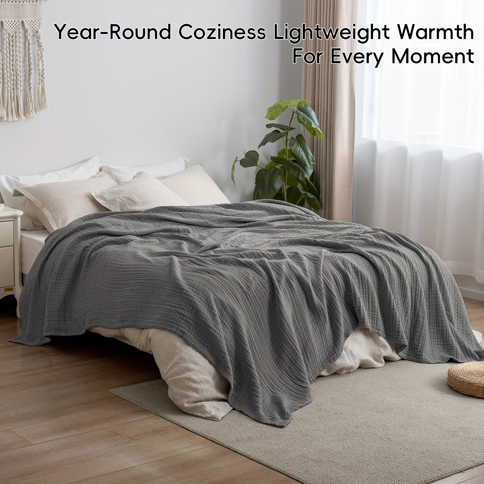 Cloudsoft 4-Layer Cotton Blanket Delivers Year-Round Breathable Comfort
