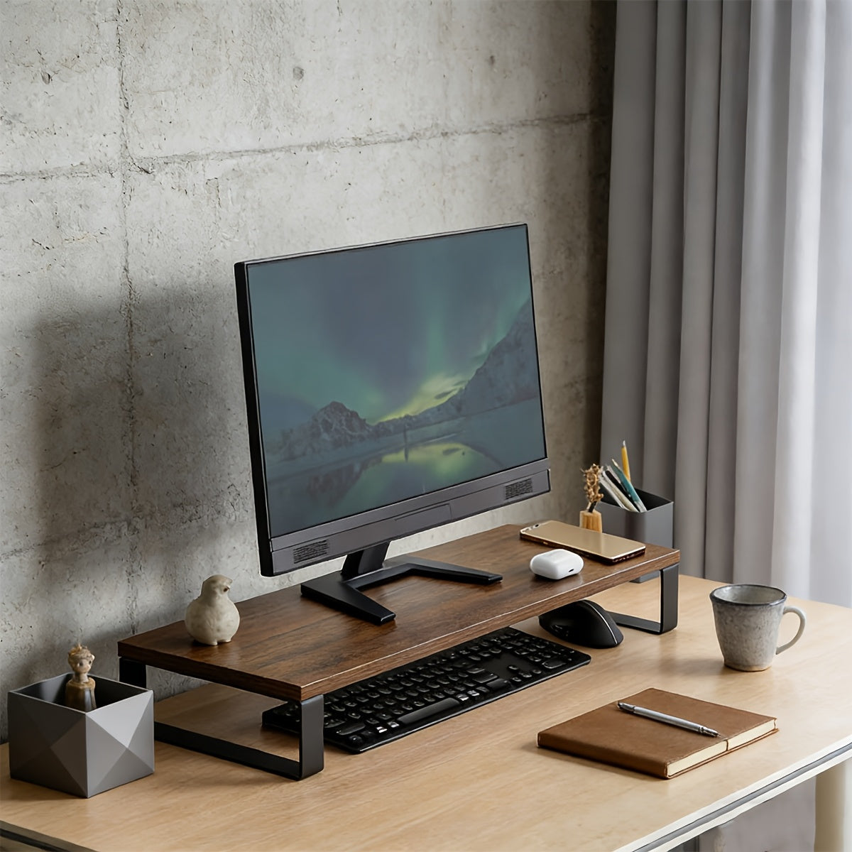Ecostand Houten Opvouwbare Laptop- en Tablethouder voor Ergonomisch Bureauontwerp