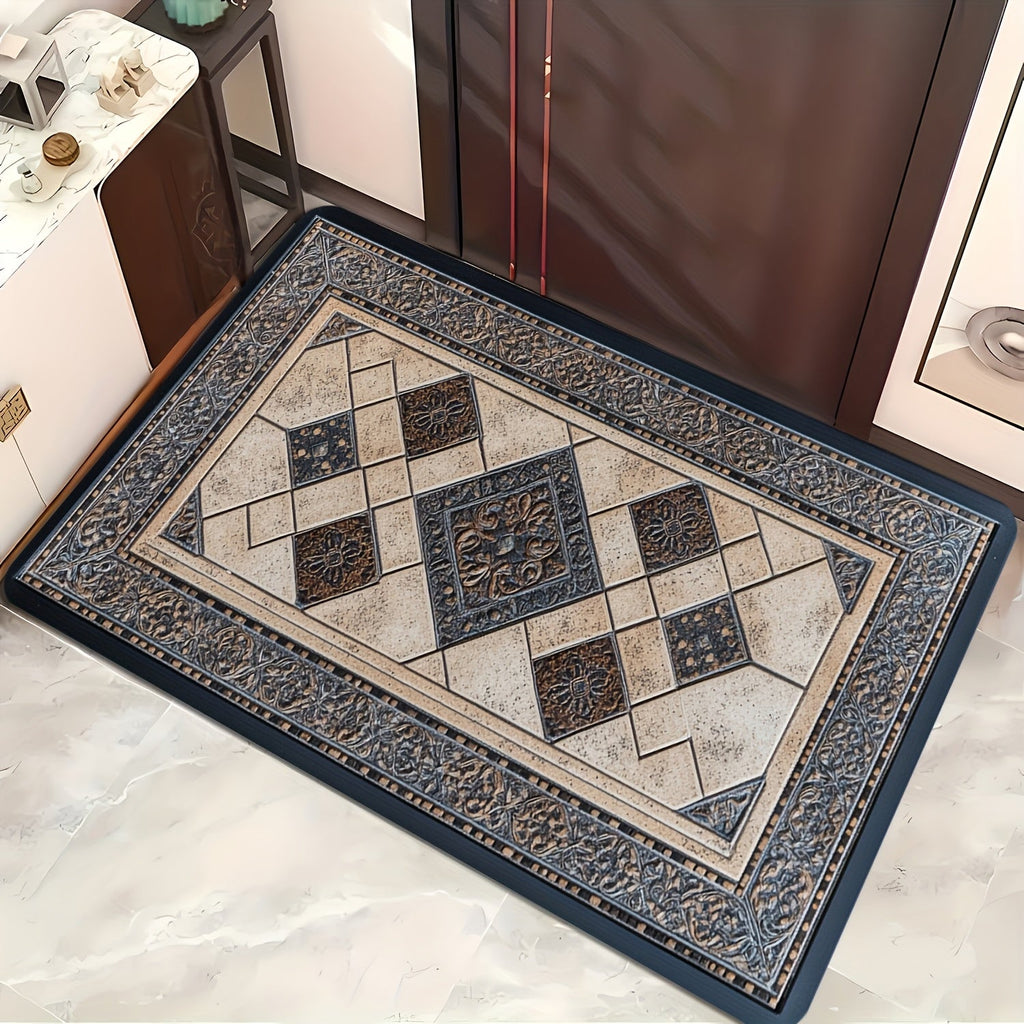 Stylehaven Entrémåtte med geometrisk kant og maskinvaskbar