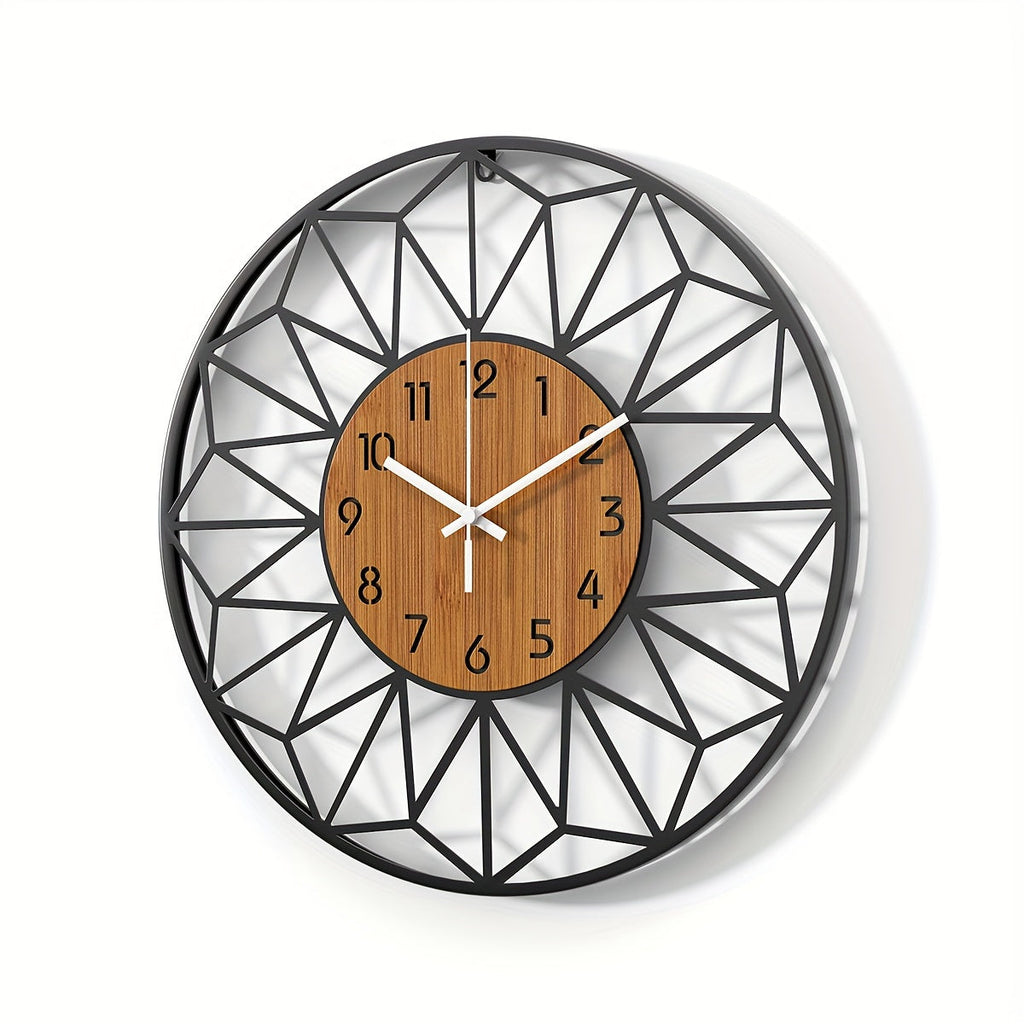 Metalwood Hollow Metal Wall Timepiece For Homes And Offices