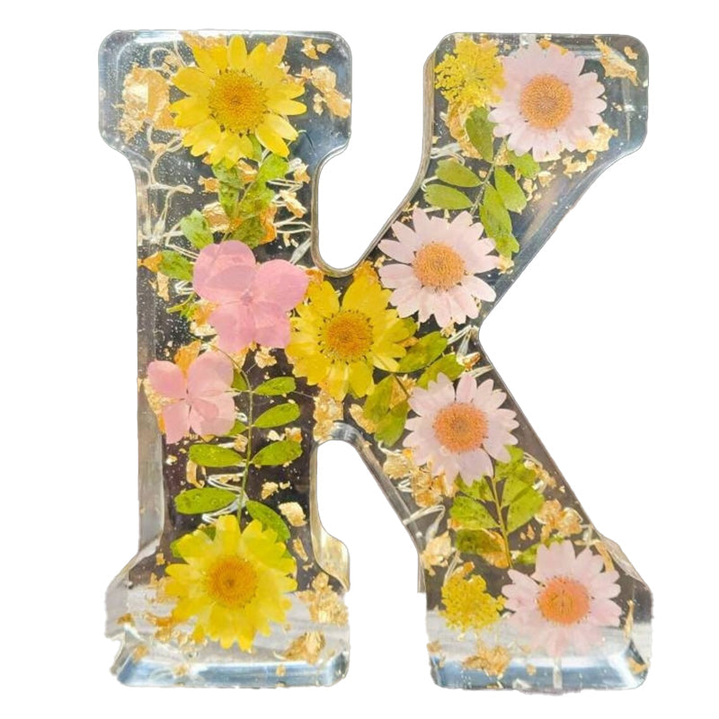 Lampada Alfabeto con Fiori Secchi Illuminazione Notturna per Decorazione Casa Idea Regalo