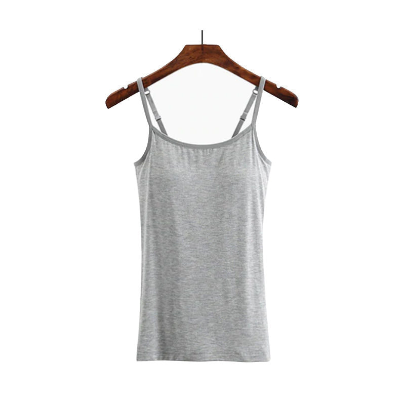 Canottiera da donna con reggiseno a balconcino integrato, stile canotta