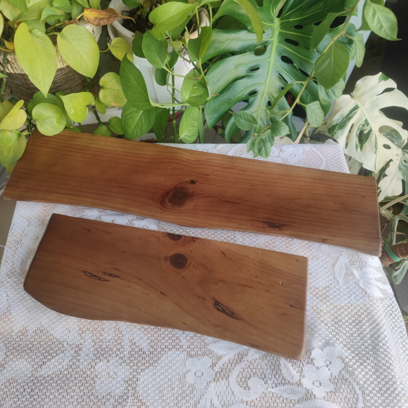 Bohoraft Regal Handgefertigtes schwebendes Holzdisplay für Zuhause
