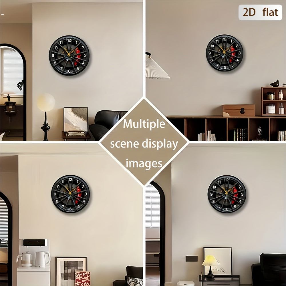 Autodial 2D Wall Clock With Car-Themed Design For Enthusiasts