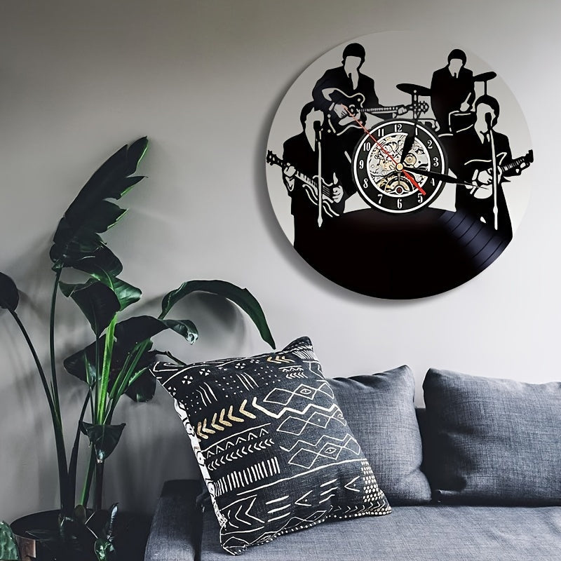 Vinyl Beat Retro hodiny na zeď – vintage dekorativní doplněk