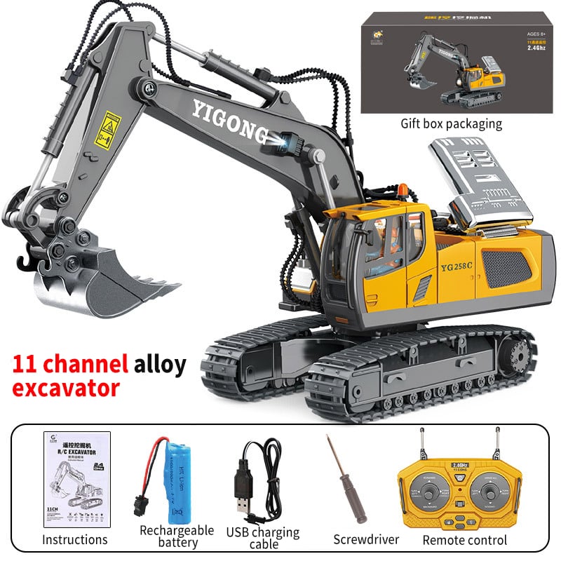 Hydraulický bagr G308H v měřítku 1/14 s kovovou konstrukcí pro nadšence