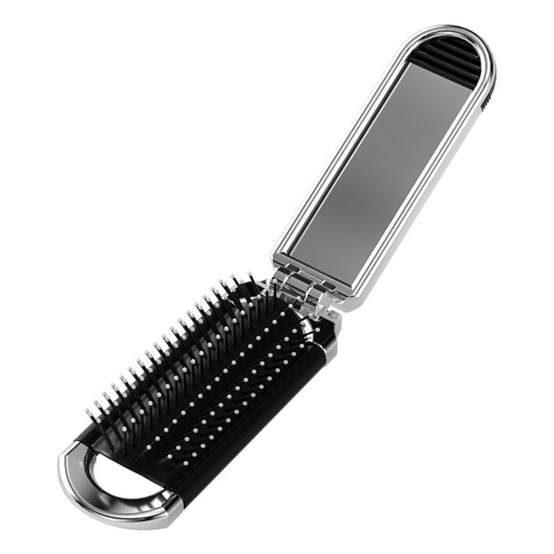 Spazzola per Capelli da Viaggio MirrorFlex con Specchio Pieghevole, Compatta per Styling in Movimento