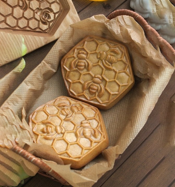 Engraved Wooden Cookie Molds With Pastry Stamps For Gingerbread And Biscuits