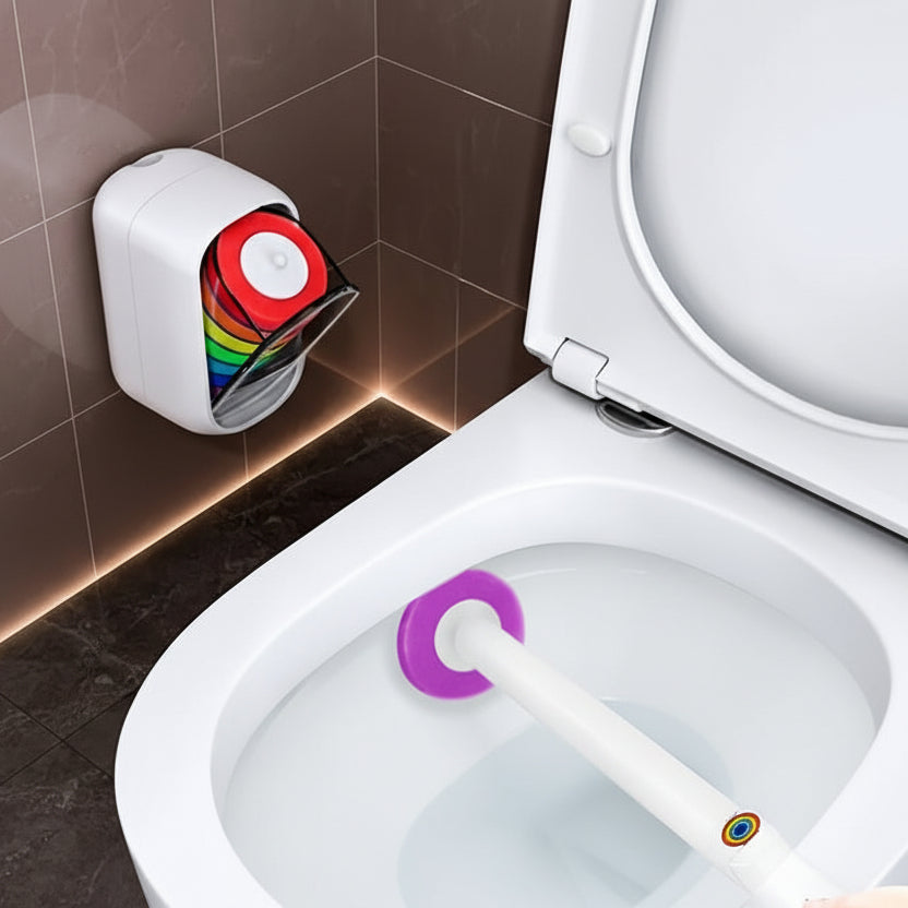 Spazzola per WC Compatta CleanHub con Base in Plastica Resistente