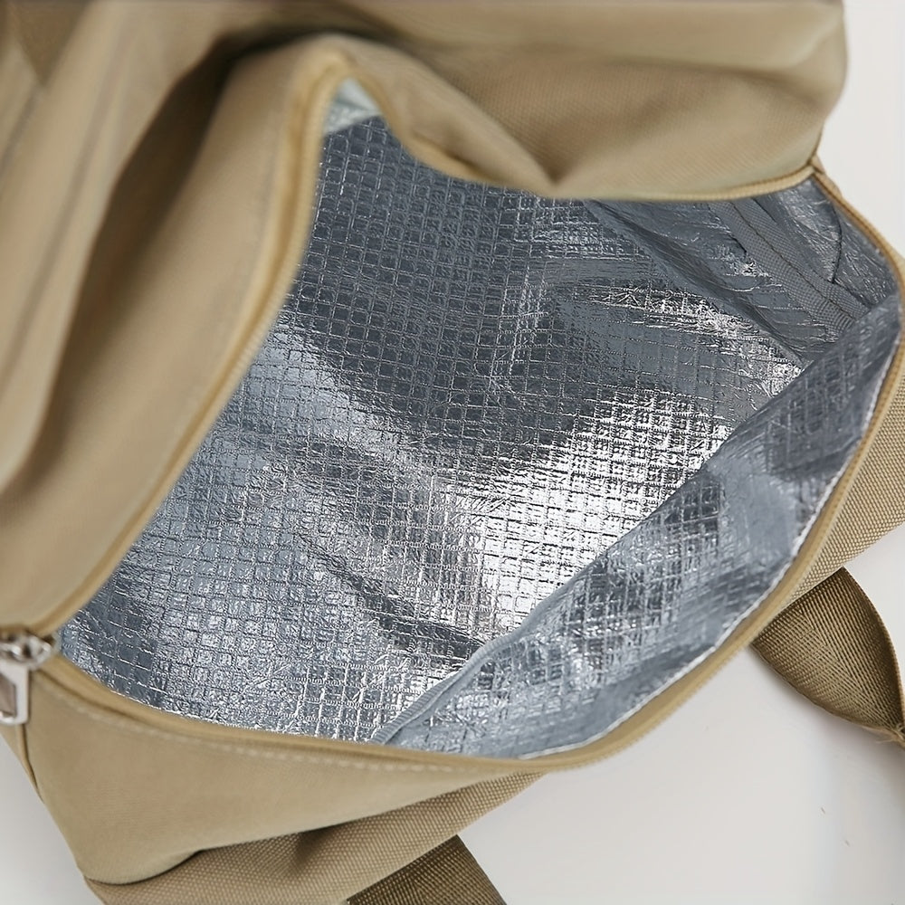 Lunchlux firkantet madkasse med lynlås og aluminiumsfolieforing