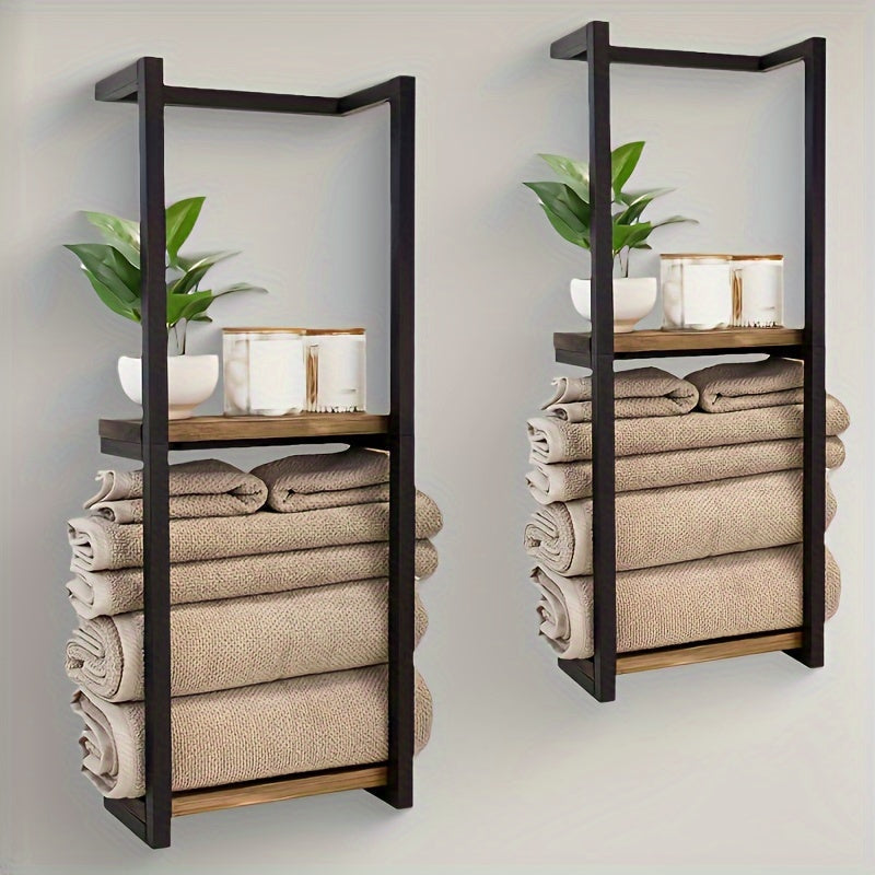Space Saving Wall Mount Towel Rack For Organized Bathroom