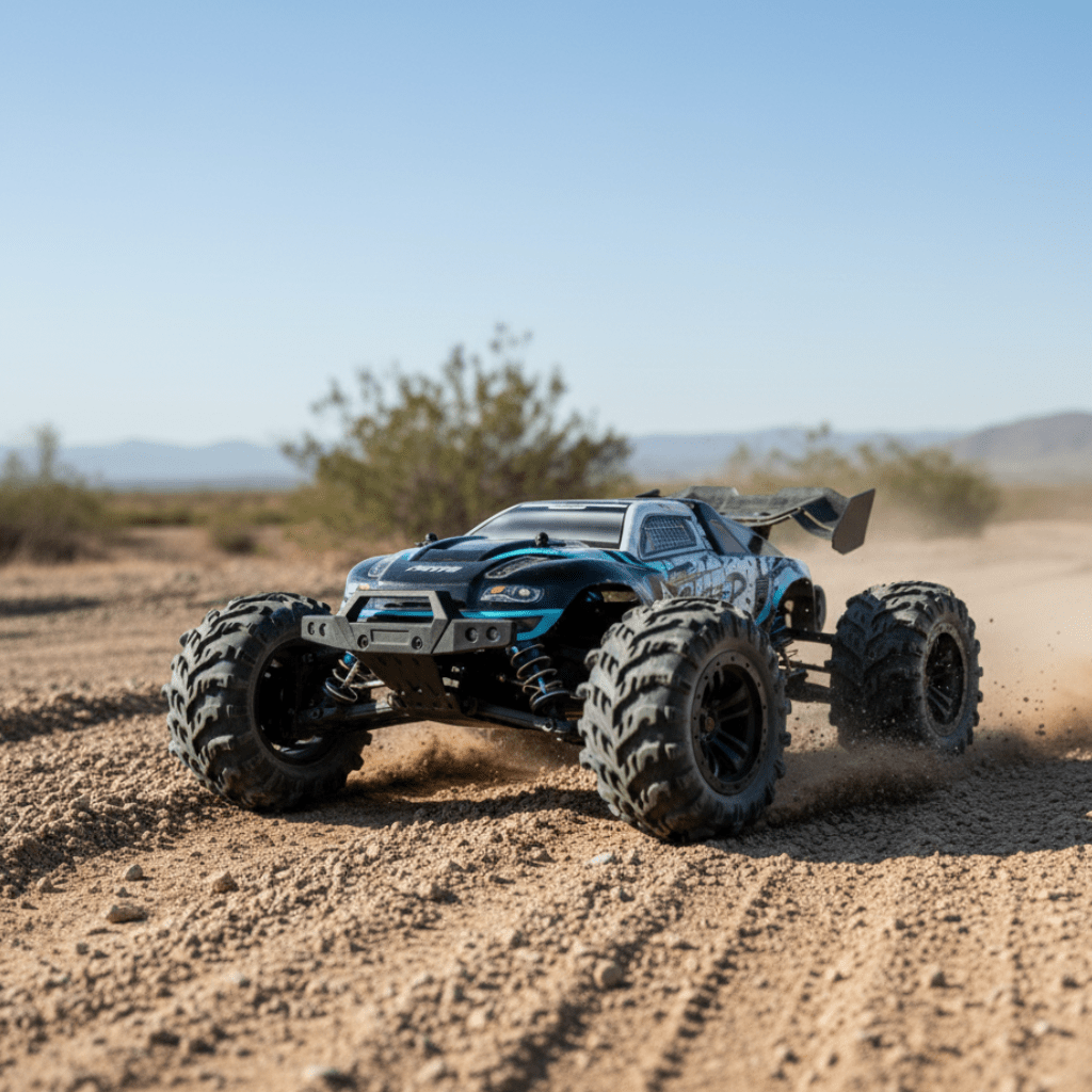 RidgeStorm 1:16 Scale Electric Off-Road RC Truck Featuring LED Headlights
