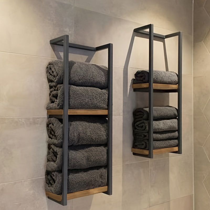 Space Saving Wall Mount Towel Rack For Organized Bathroom