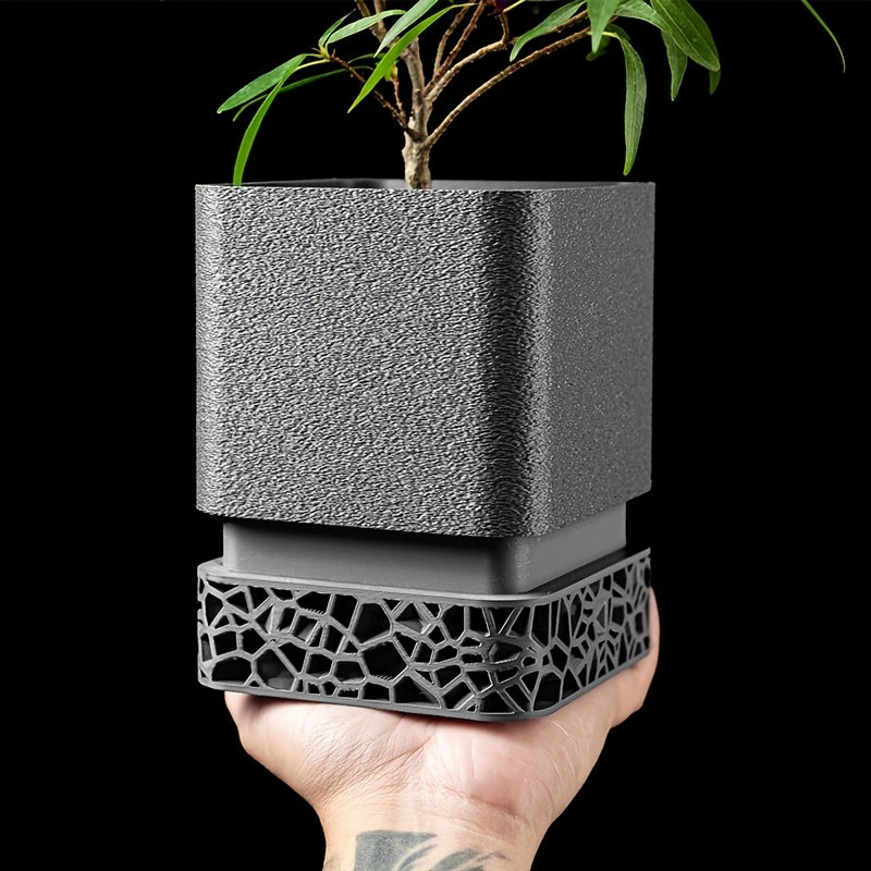 Geopot geometrisk plantekasse med dræningsbakke til ren plantepræsentation