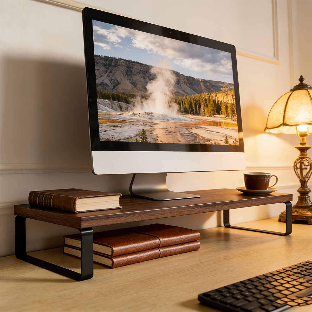 Ecostand Houten Opvouwbare Laptop- en Tablethouder voor Ergonomisch Bureauontwerp
