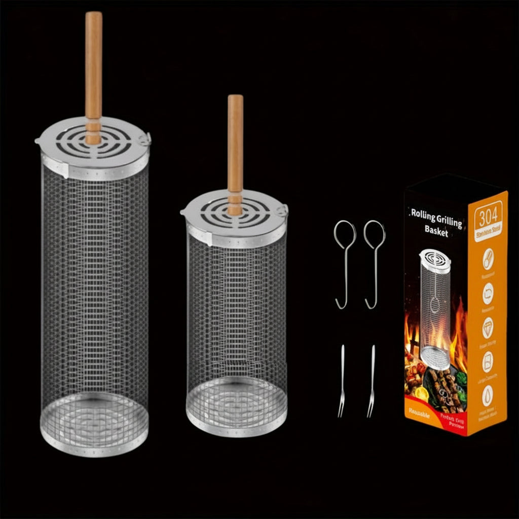 Eldkorg Öppen Låggrill Set, Portabel och Värmetålig