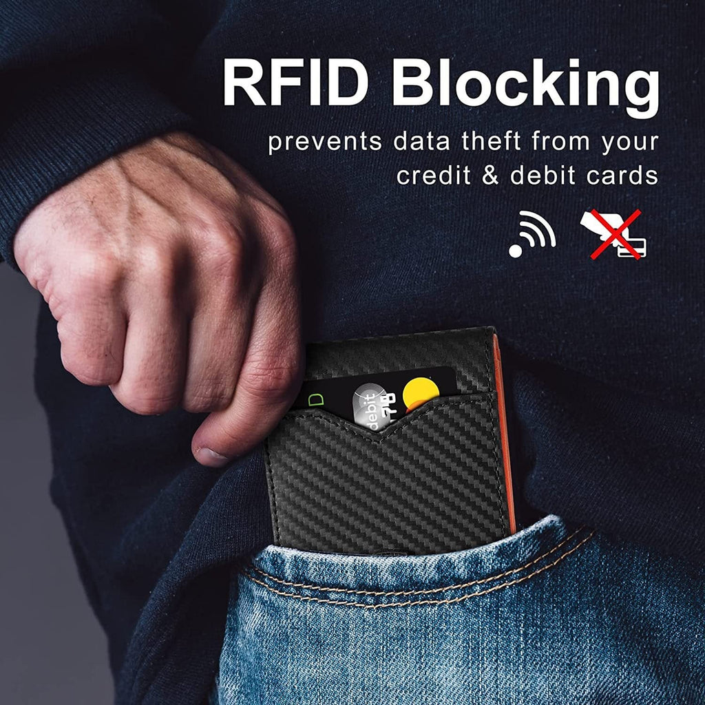 Men’s Slim RFID Wallet | Leather Card Holder | Black