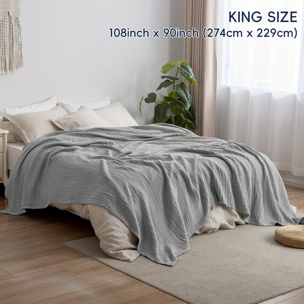 Cloudsoft 4-Layer Cotton Blanket Delivers Year-Round Breathable Comfort
