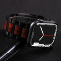 Rotes Sandelholz- und Edelstahlarmband für Apple Watch