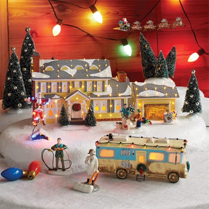 Hearthside Ceramic Family Christmas Village Figurine For Mantel Display