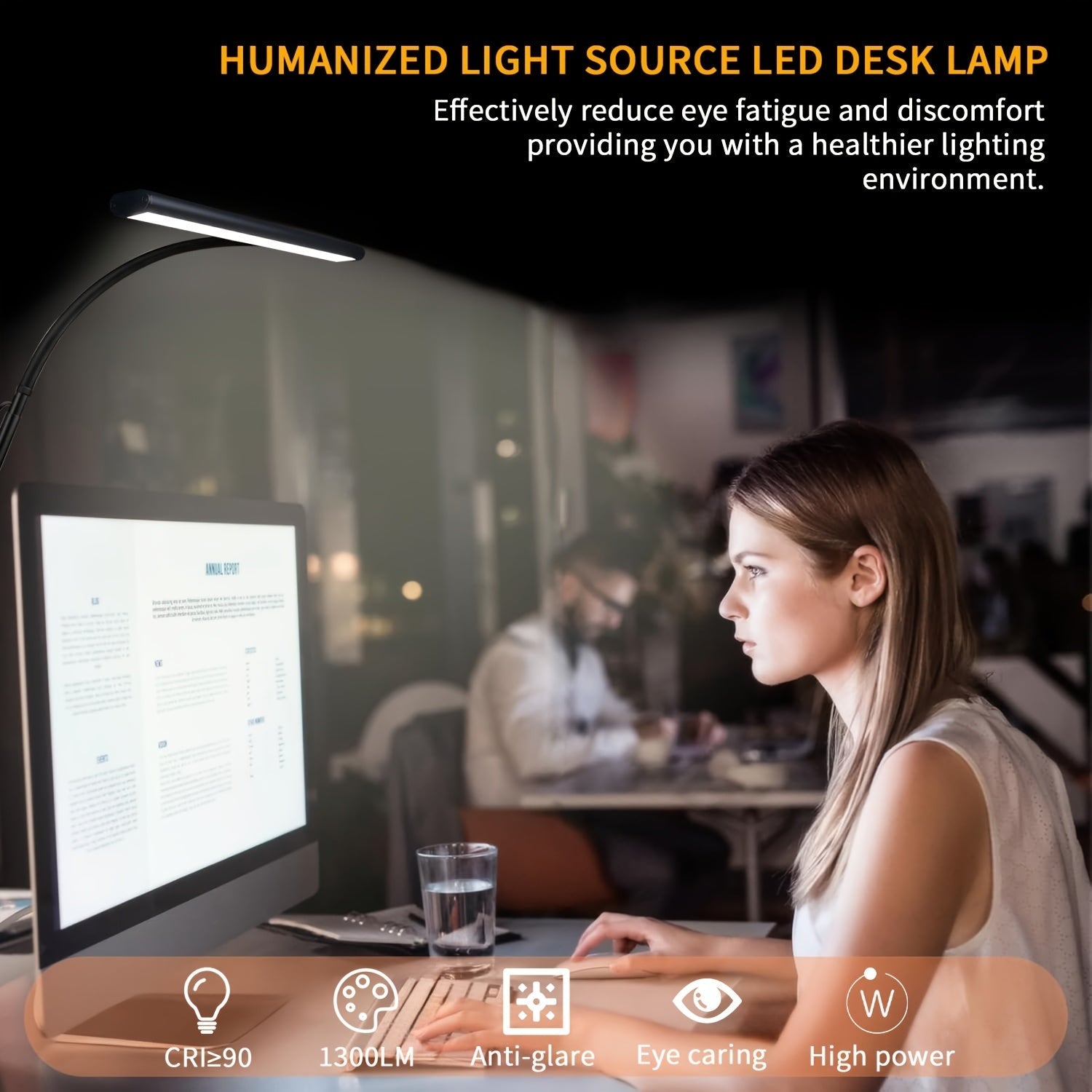 Widelux Clip On skrivebordslampe til bred LED-belysning til hjemmet