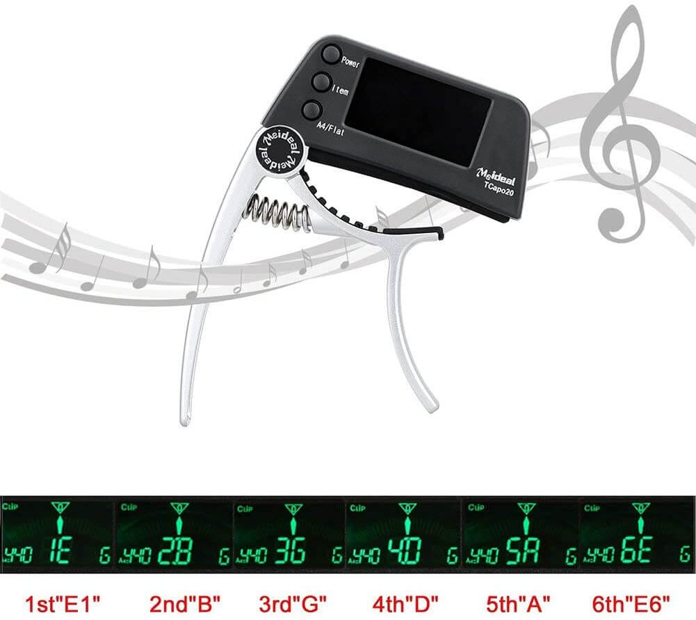TuneGrip 2-w-1: kapodaster i tuner do gitary z wyświetlaczem LCD