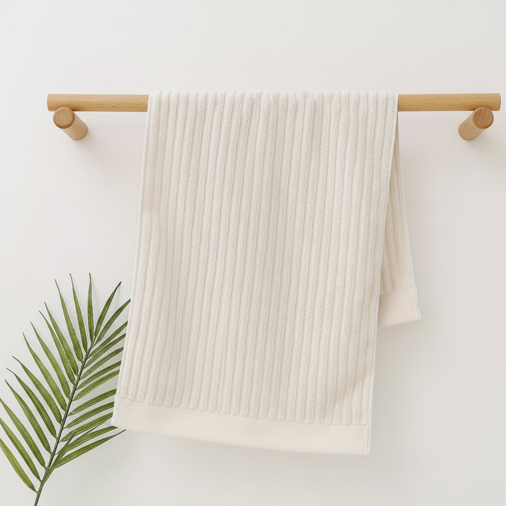 Striptex Baumwollhandtücher mit gestreiftem Design und Aufhängeschlaufe