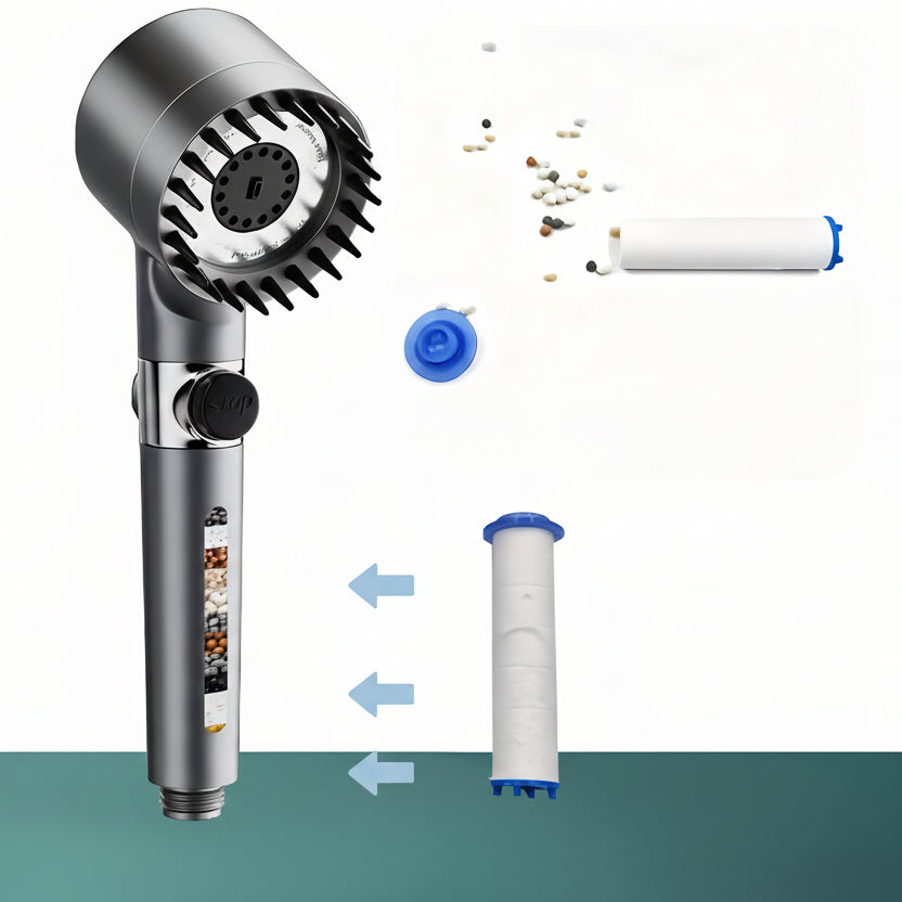 Pureflow Chlorine-Reducing Handheld Showerhead With On Off Switch And Skin Care Filter