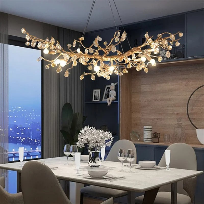 LumaVera glass- og kromlysekroner med dimbare LED-lys
