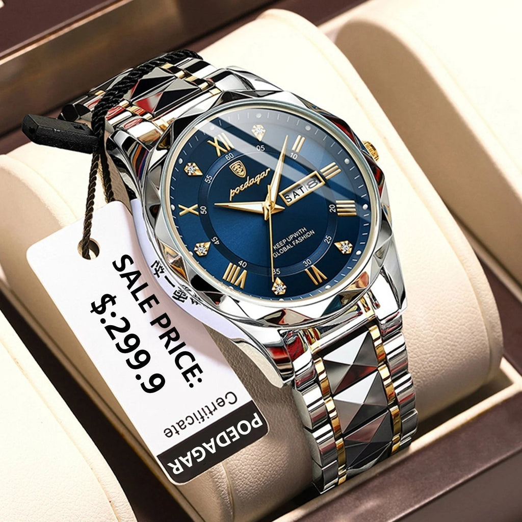 Orologio da uomo impermeabile di lusso del marchio leader con lancette luminose