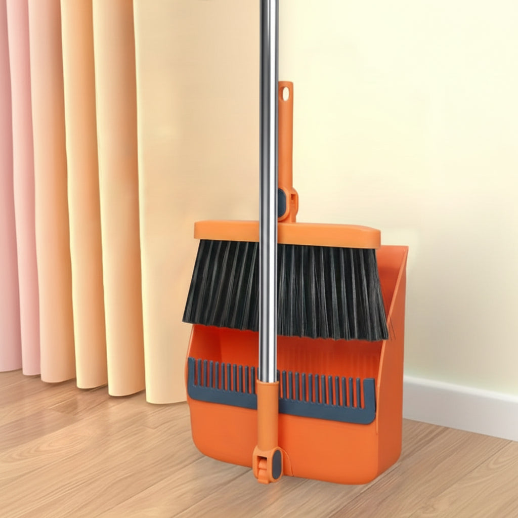 Set Scopa a Manico Lungo Rotante Cleansweep Pro e Paletta con Denti a Pettine