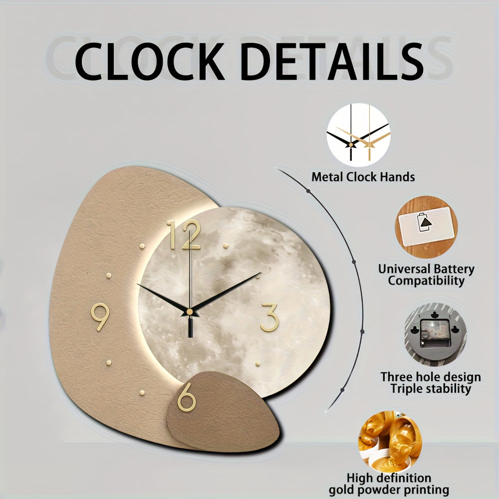Eclipsewood Tasarımcı Ahşap Saat Altın Detaylarla