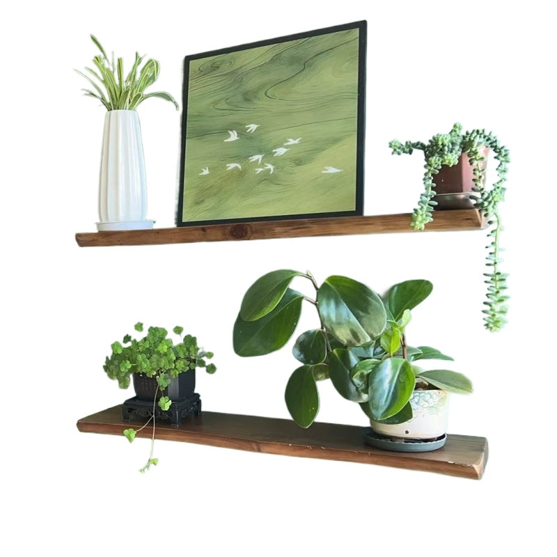 Bohoraft Regal Handgefertigtes schwebendes Holzdisplay für Zuhause