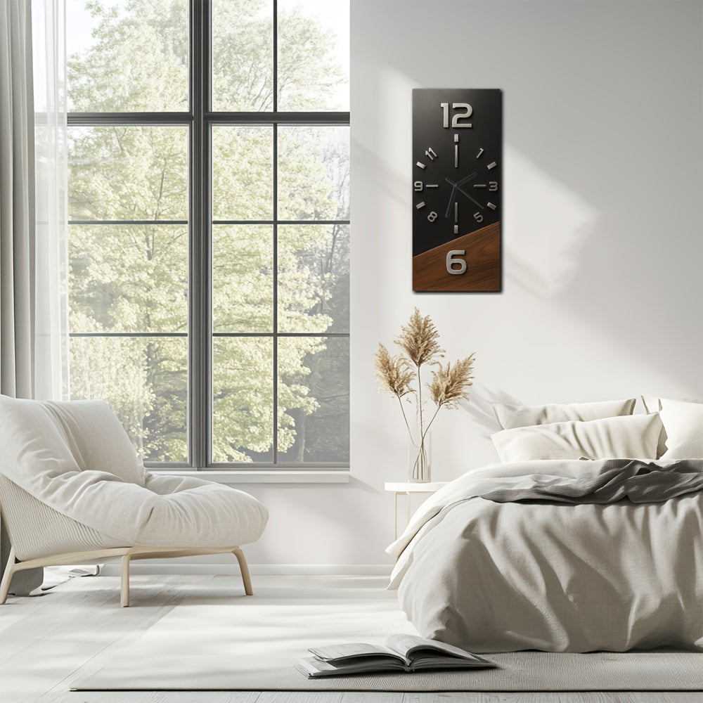 Timberedge Wall Clock in Modern Wooden Style Bold Contrast