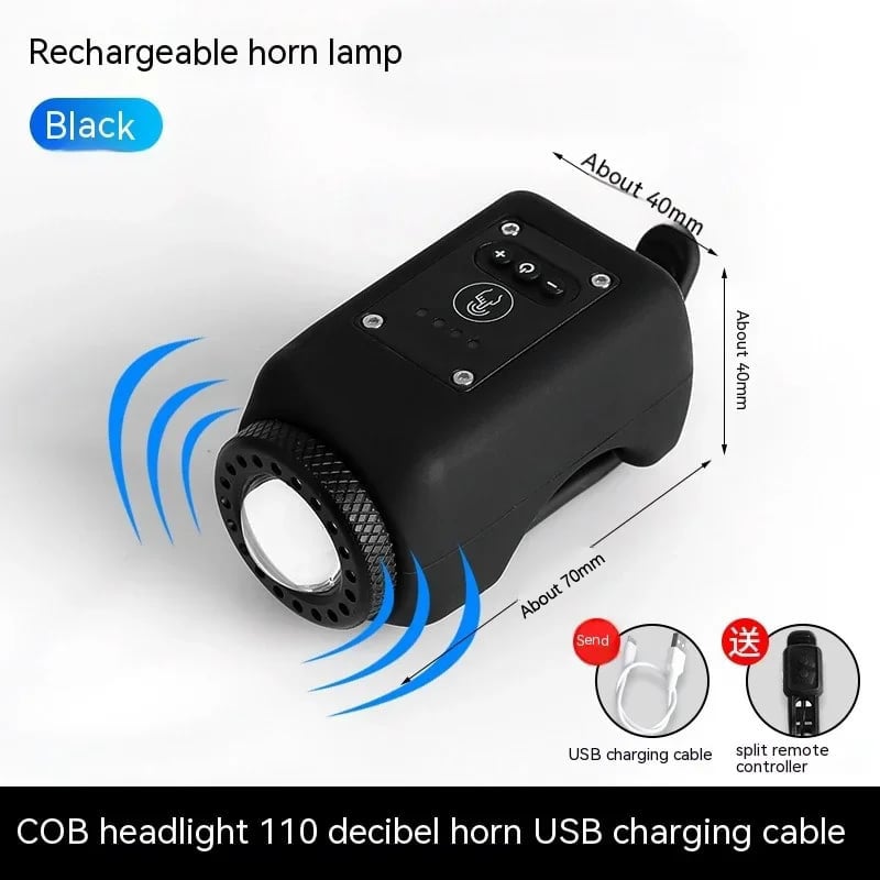 Luz Delantera Recargable por USB PulseBike para Bicicletas con Bocina