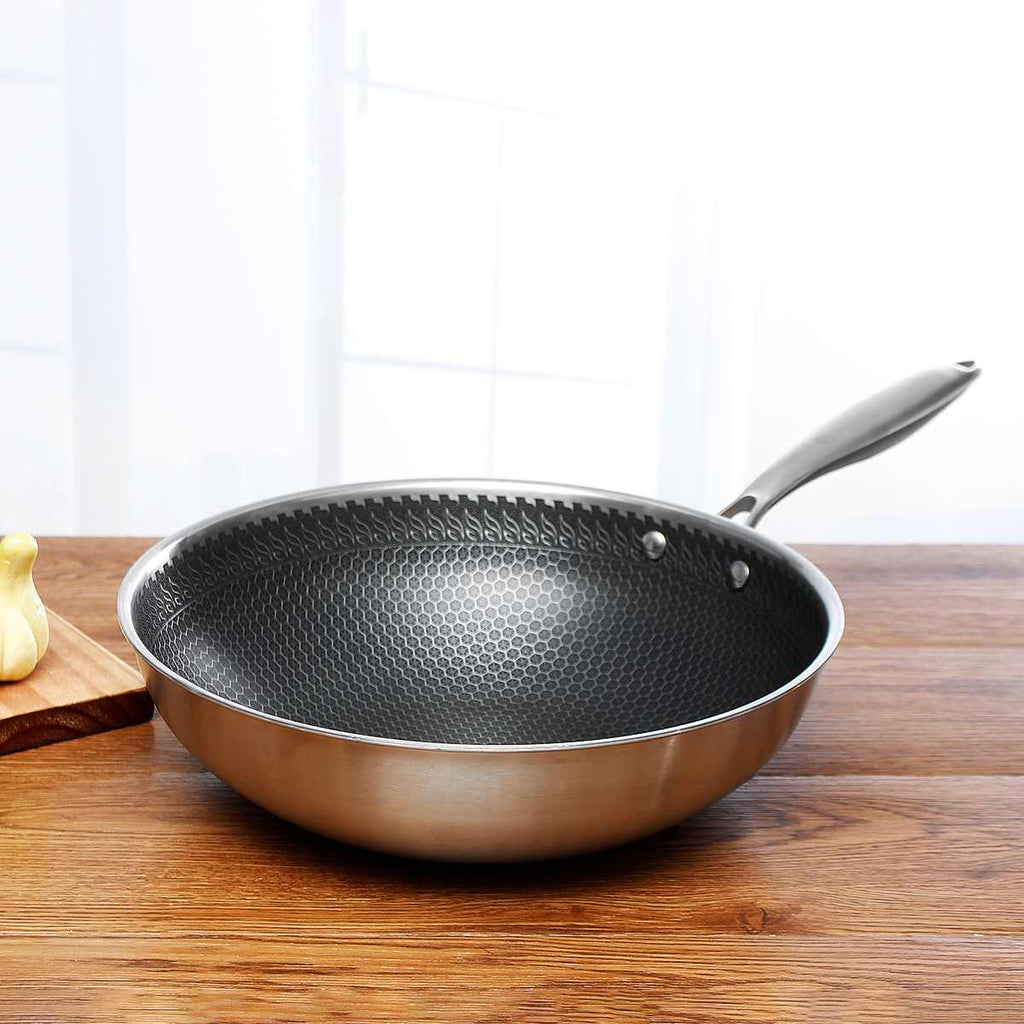 AuroraPro Everyday Nonstick Frying Pan With Stainless Steel Construction