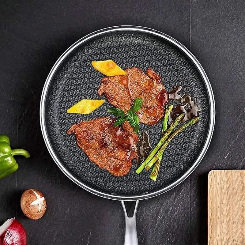 AuroraPro Everyday Nonstick Frying Pan With Stainless Steel Construction