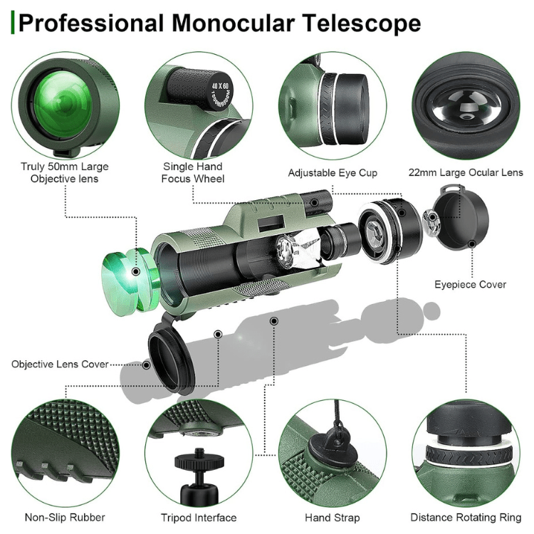 TrailPeak 600X Ultra Zoom Monocular With HD Lens For Outdoor Exploration