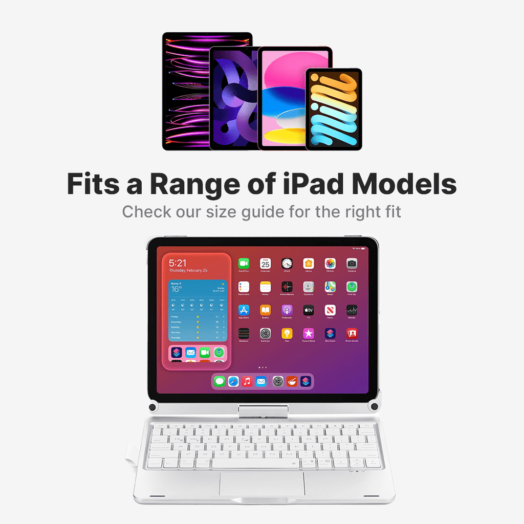 Funda para iPad con teclado inalámbrico giratorio para uso diario de la tablet