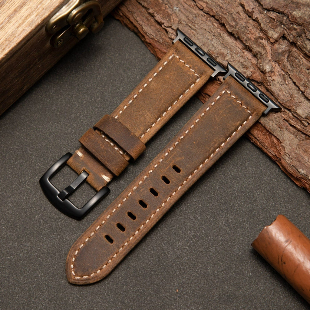AuroraForge Cinturino in Pelle Vintage Opaco per Apple Watch