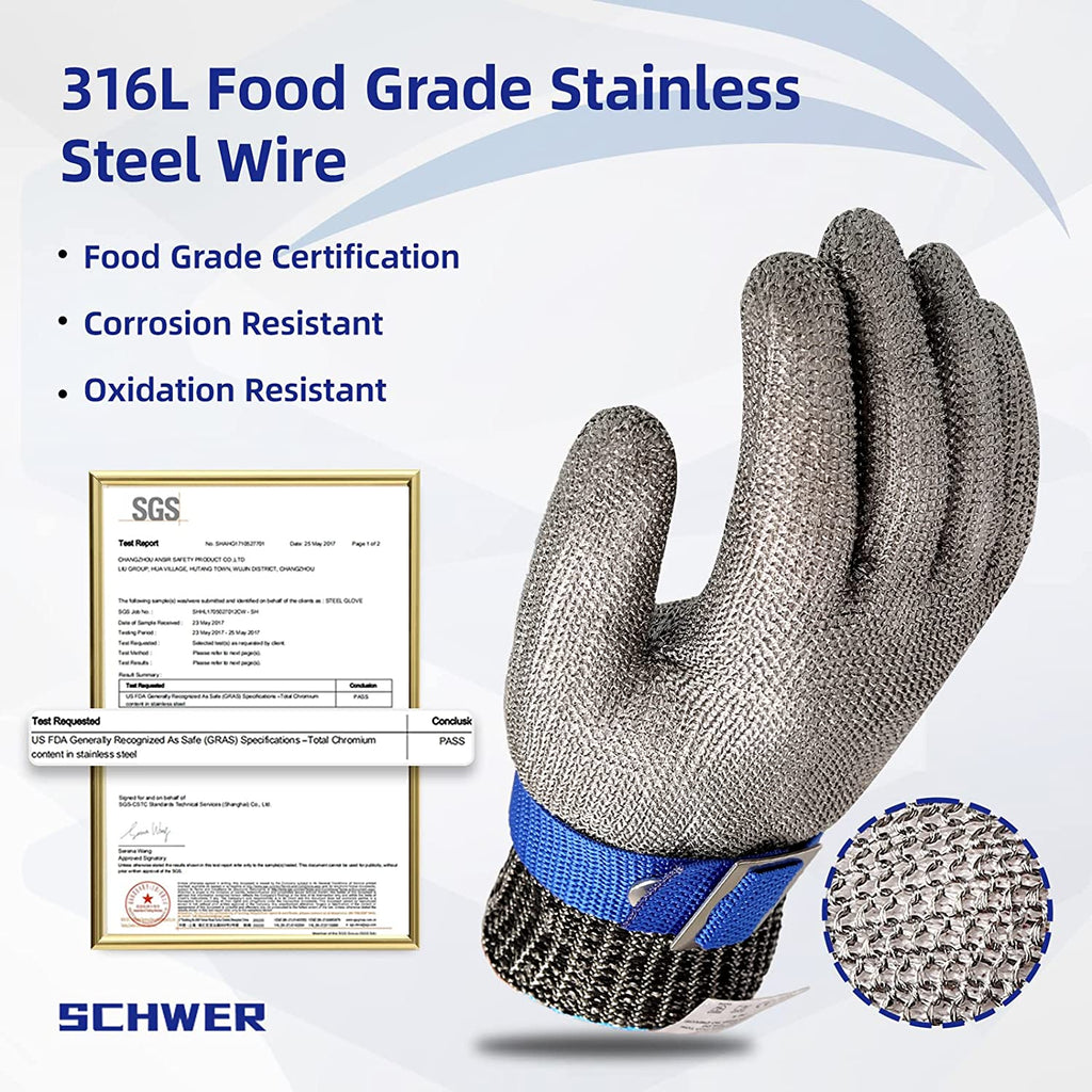 Food grade stainless steel mesh metal glove