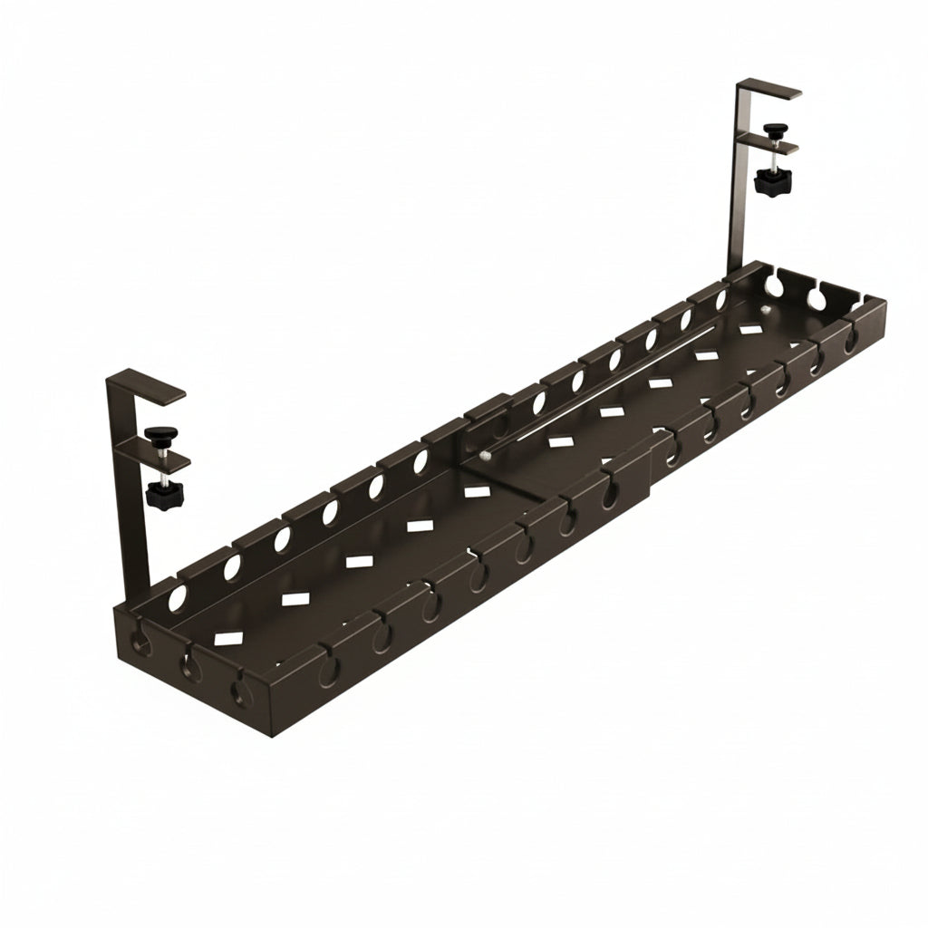 Organisateur de câbles anti-enchevêtrement pour sous le bureau avec sangle réglable et clips