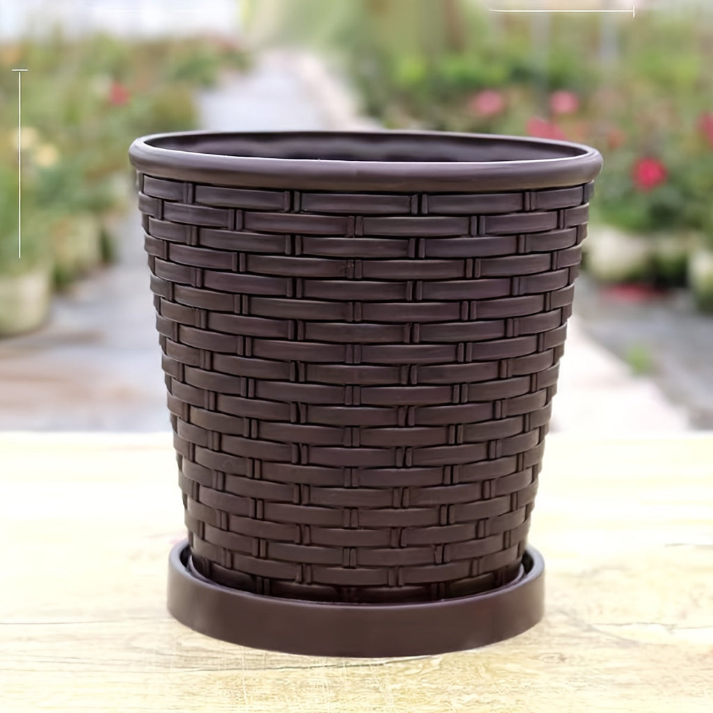 WeaveGrow Pot: Woven Style Planter For Elegant Indoor And Outdoor Decor