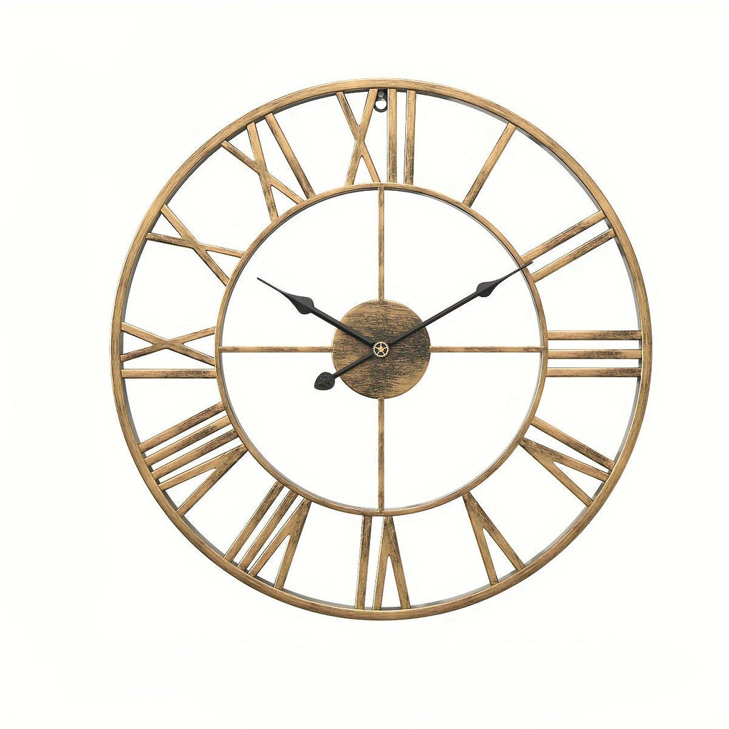 Serenetime Classic Rund Vægur med Metalramme til Soveværelse, Stille
