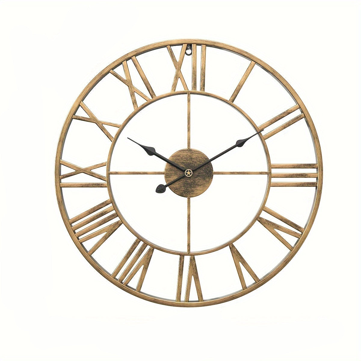 Serenetime Classic Rund Vægur med Metalramme til Soveværelse, Stille