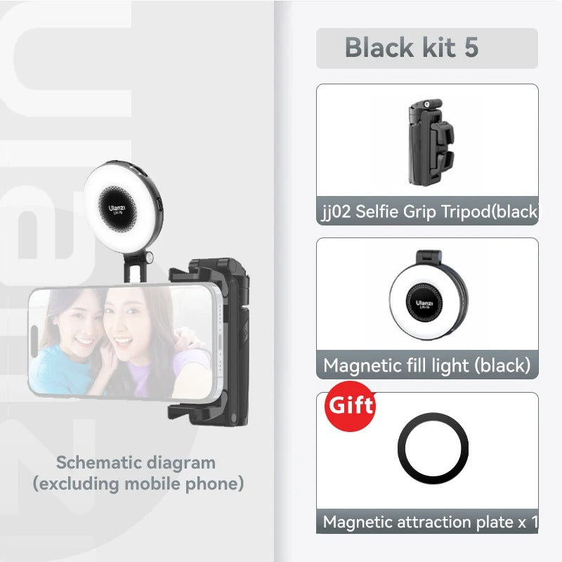Four-Section Extendable Selfie Pole Bluetooth Tripod Stand Rotating Clamp