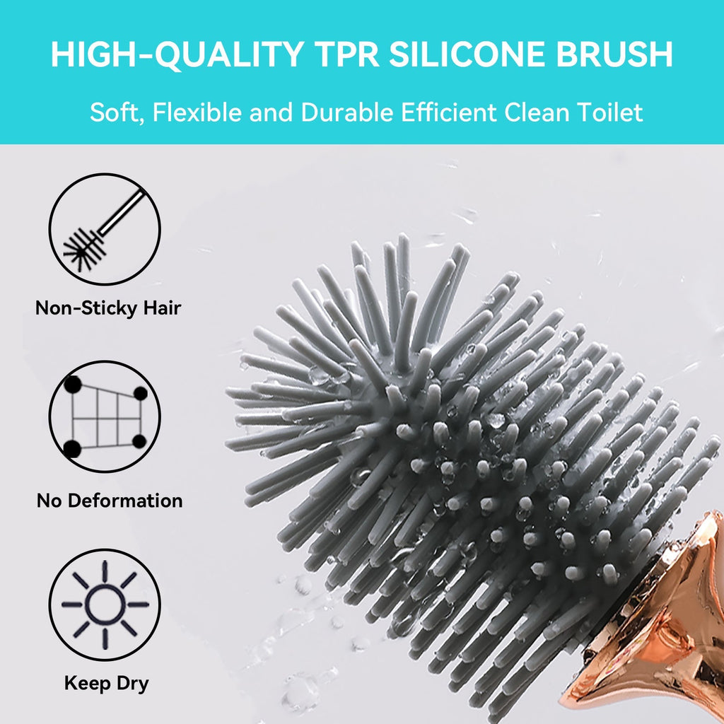 Bathoria Durable Holder for Cleaning Brush in Bathroom