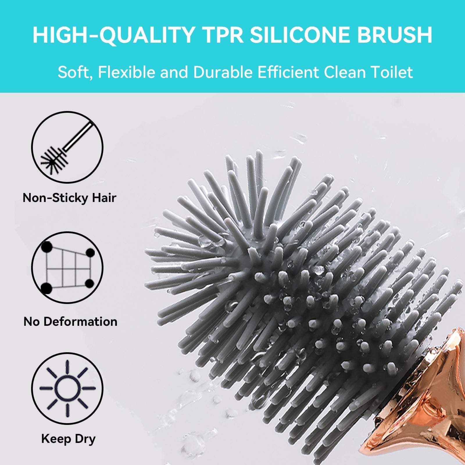 Bathoria Durable Holder for Cleaning Brush in Bathroom