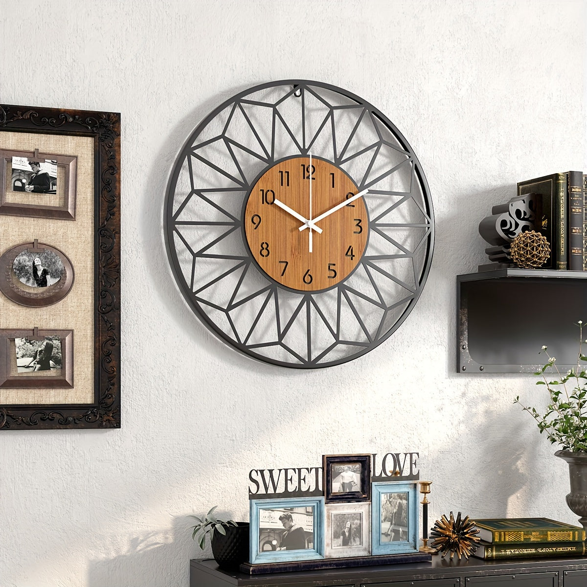 Metalwood Hollow Metal Wall Timepiece For Homes And Offices
